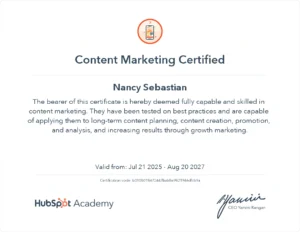 content marketing certificate on digital marketing expert in pathanamthitta
